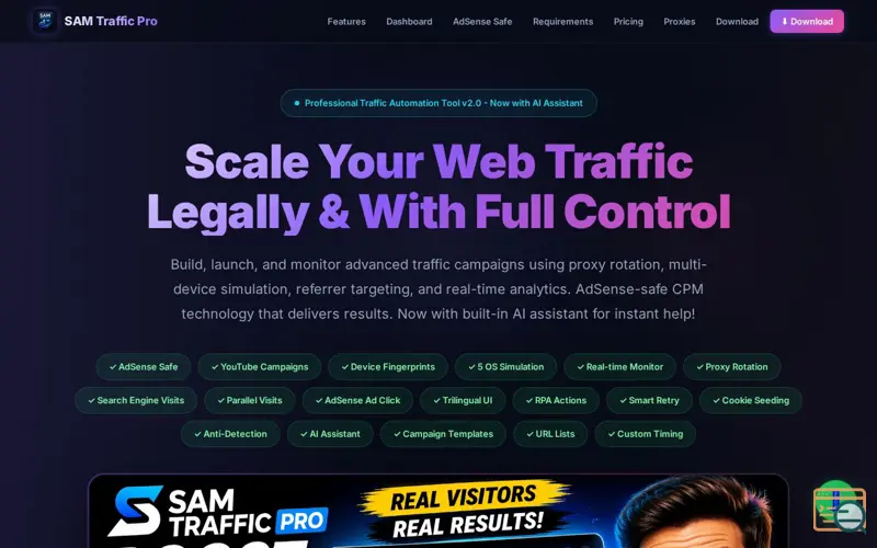Screenshot of SAM Traffic Pro