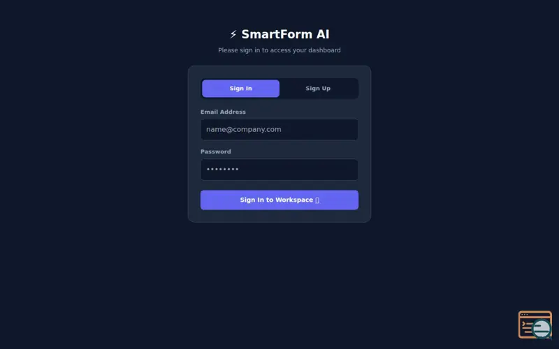 Screenshot of SmartForm AI