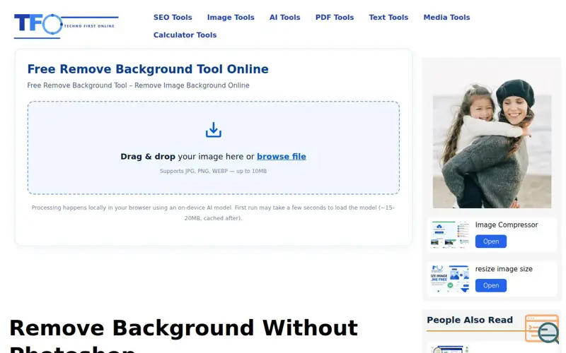 Screenshot of Free Remove Background Tool