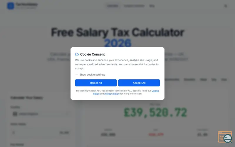 Screenshot of TaxYourSalary