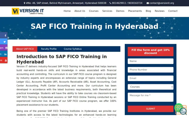 Screenshot of SAP FICO Course in Hyderabad