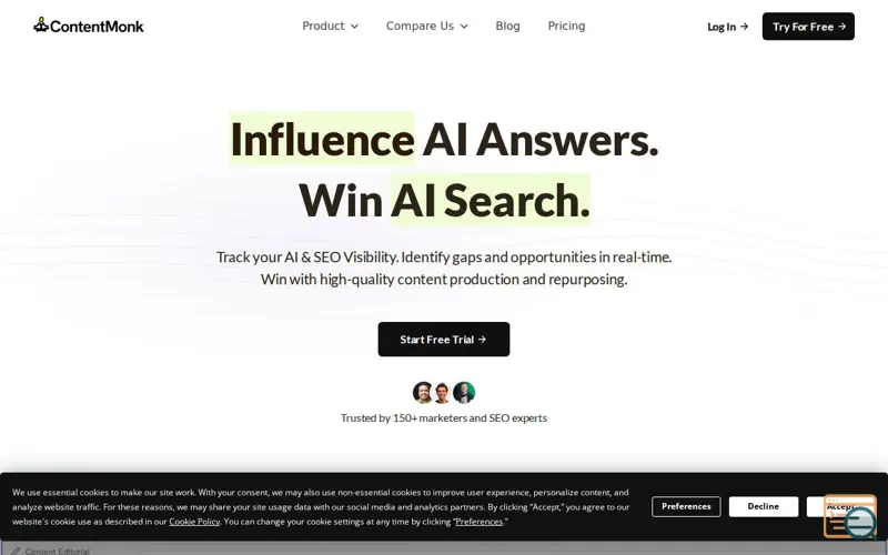 Screenshot of ContentMonk