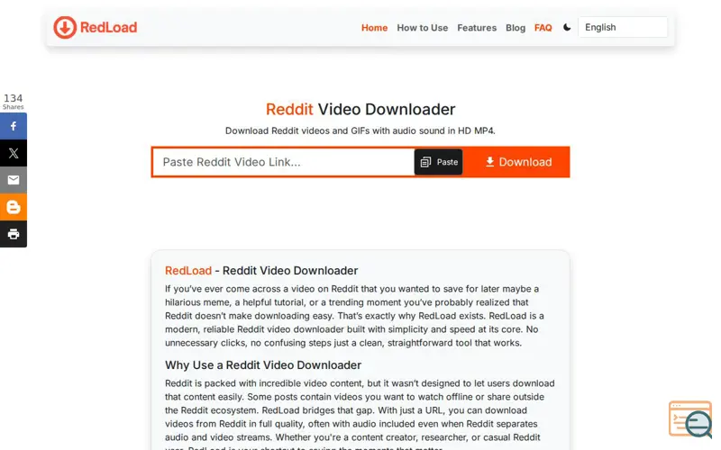 Screenshot of RedLoad
