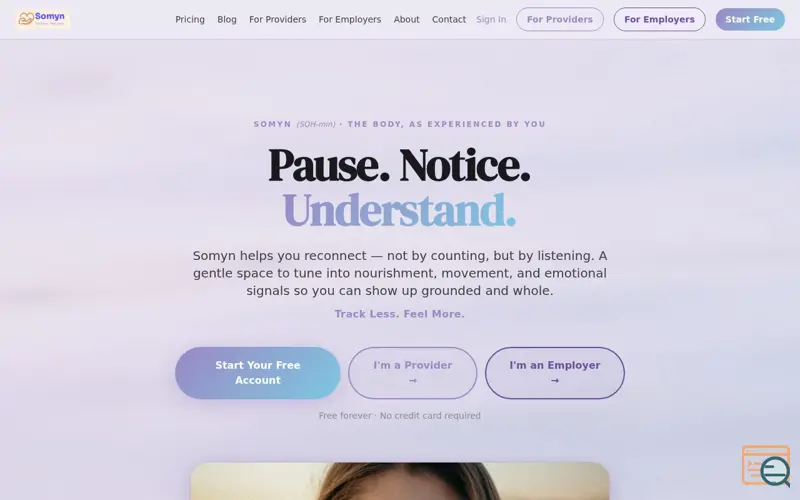 Screenshot of Somyn Journal