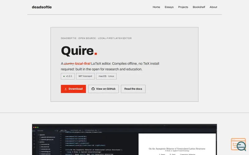 Screenshot of Quire