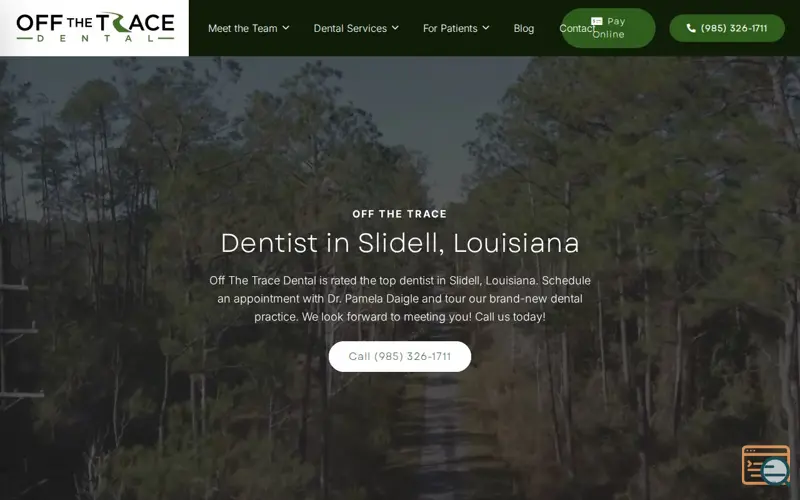 Screenshot of Off The Trace Dental, a launch using SearchAtlas