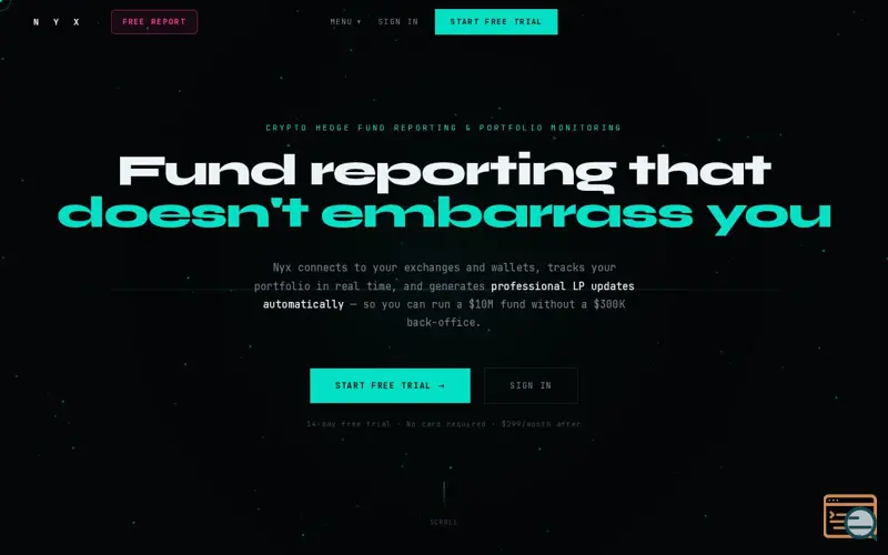 Screenshot of Nyx Fund