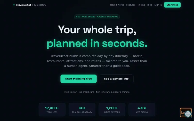 Screenshot of TravelBeast