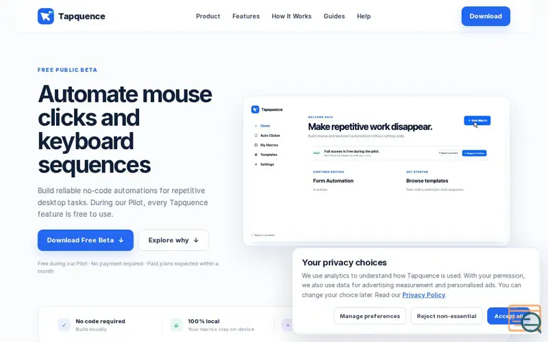 Screenshot of Tapquence