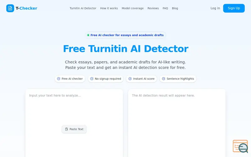 Screenshot of Turnitindetector.ai