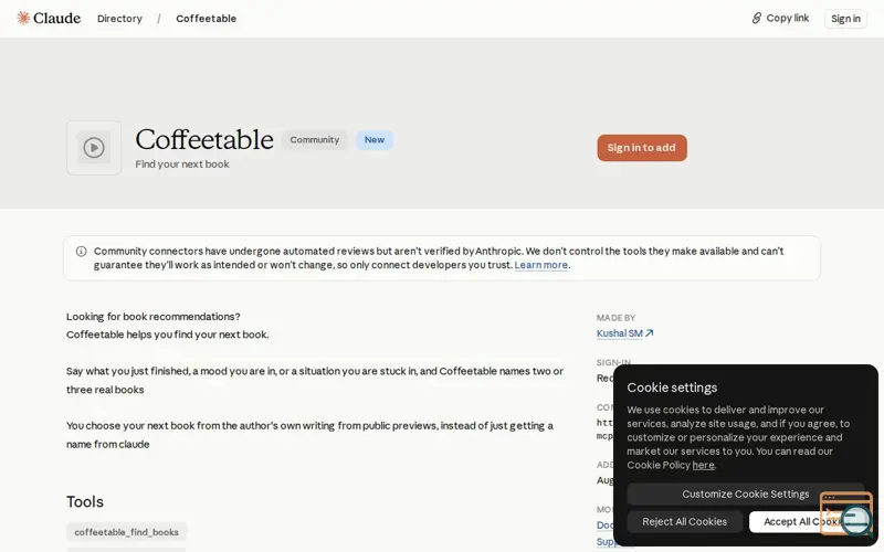 Screenshot of Claude