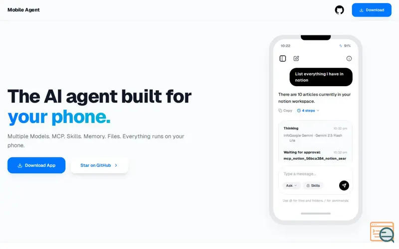 Screenshot of Mobile Agent