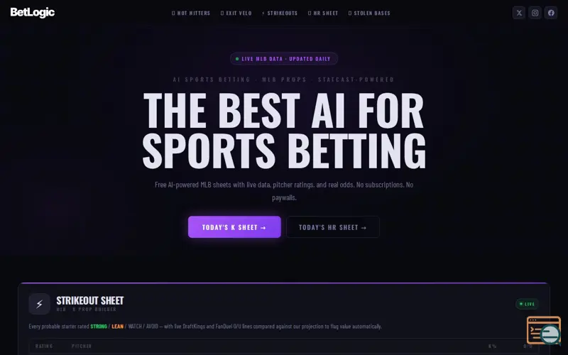 Screenshot of BetLogic