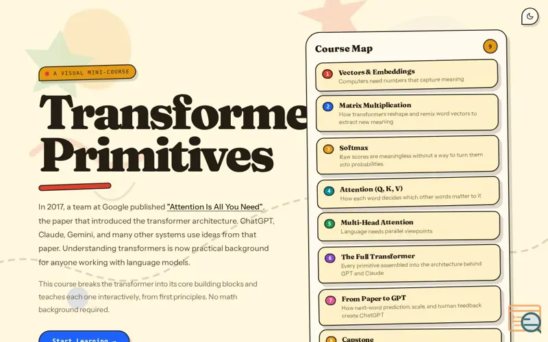 Screenshot of Transformer Primitives