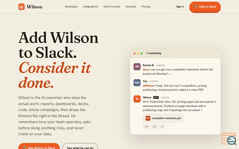 Screenshot of Wilson