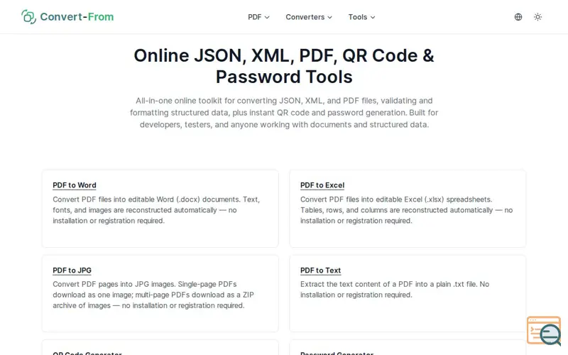 Screenshot of convert-from.net