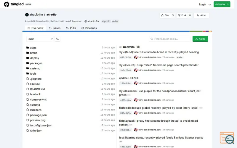 Screenshot of atradio.fm
