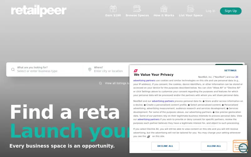 Screenshot of Retailpeer