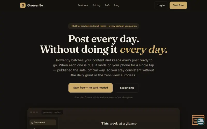 Screenshot of Growently
