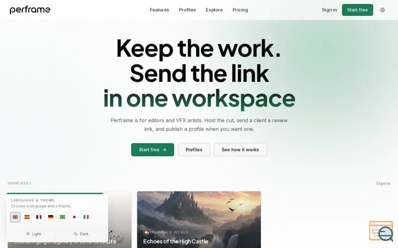 Screenshot of Perframe