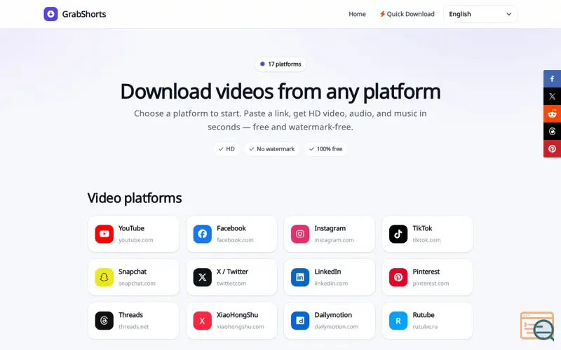 Screenshot of Grabshorts