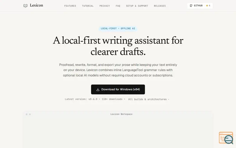 Screenshot of Lexicon