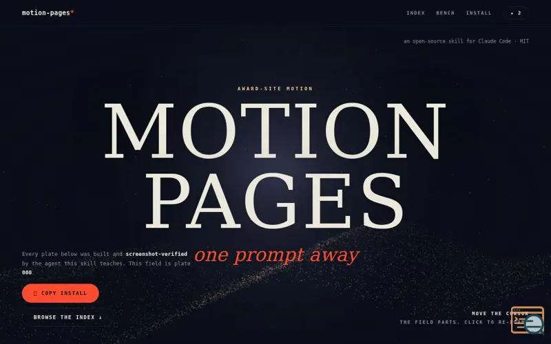 Screenshot of motion-pages