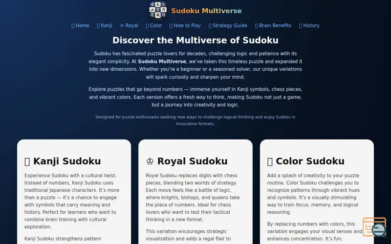 Screenshot of Sudoku Multiverse