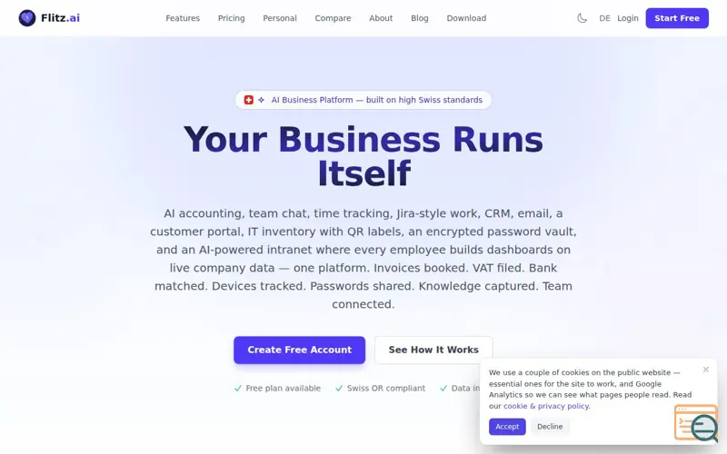 Screenshot of Flitz.ai
