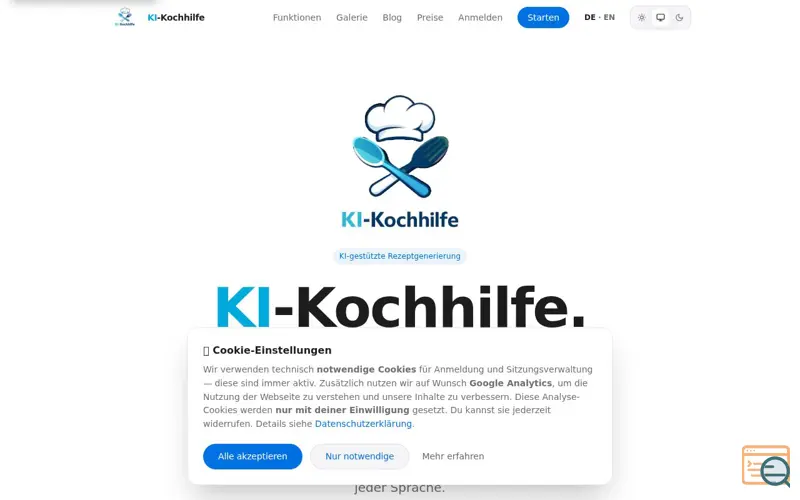 Screenshot of KI-Kochhilfe