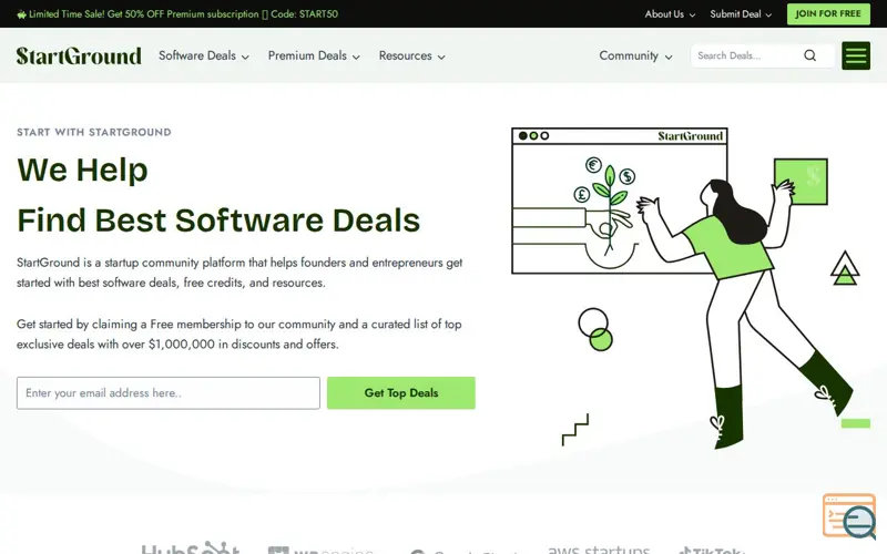 Screenshot of StartGround