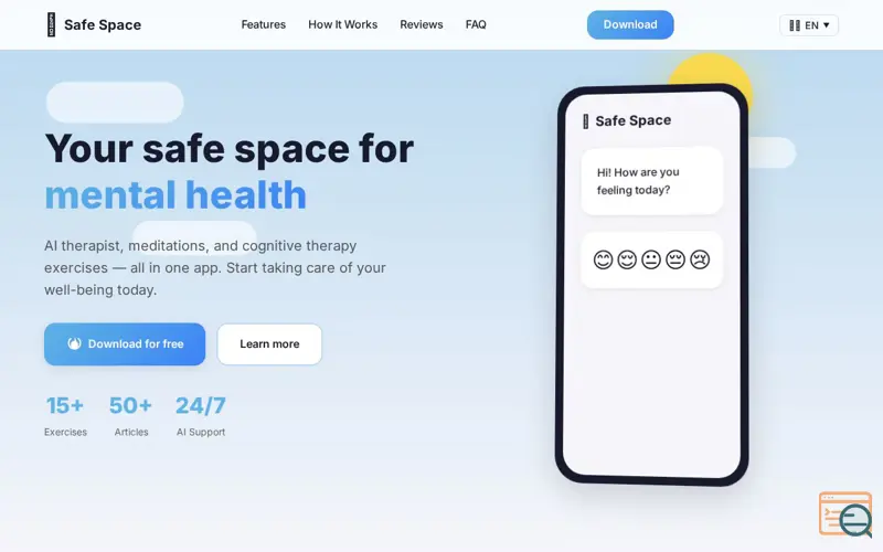 Screenshot of SafeSpace - Mental Health App