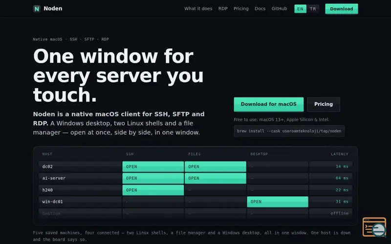 Screenshot of Noden, a launch using Startup Inspire