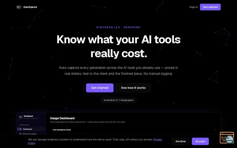 Screenshot of GenSpend