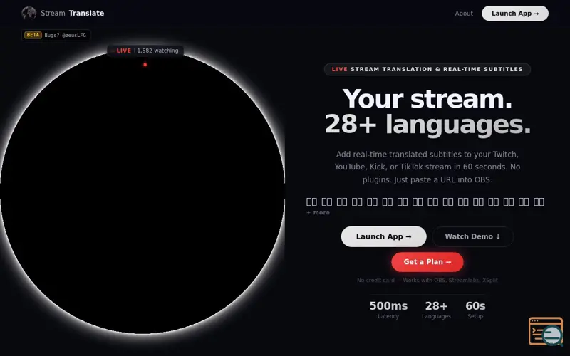 Screenshot of StreamTranslate