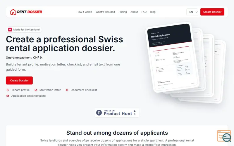 Screenshot of RentDossier