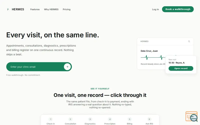 Screenshot of HERMES