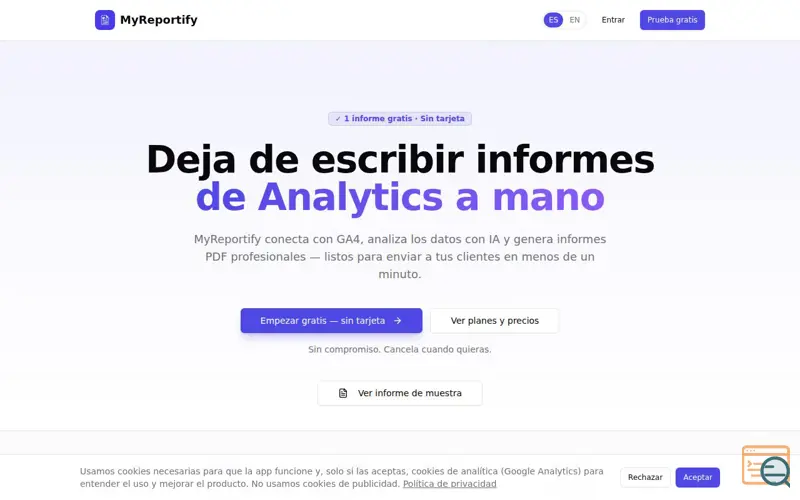 Screenshot of MyReportify