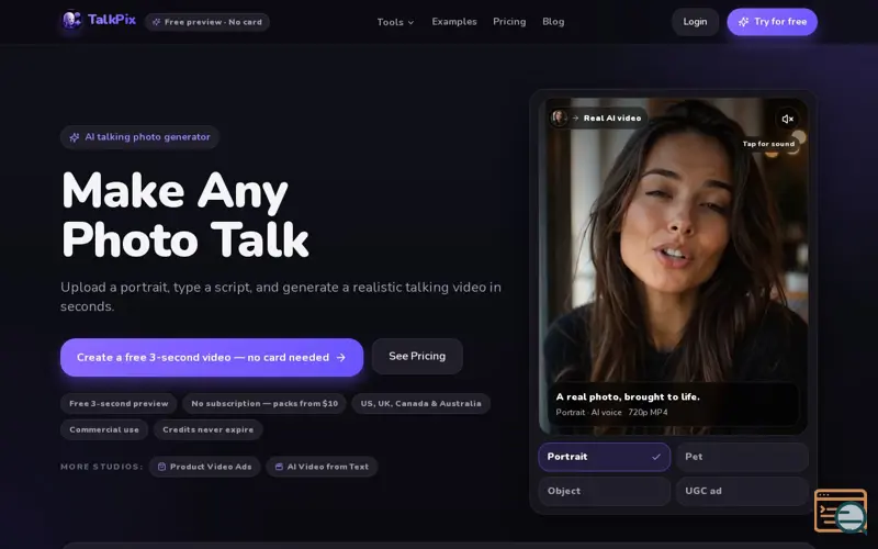 Screenshot of TalkPix