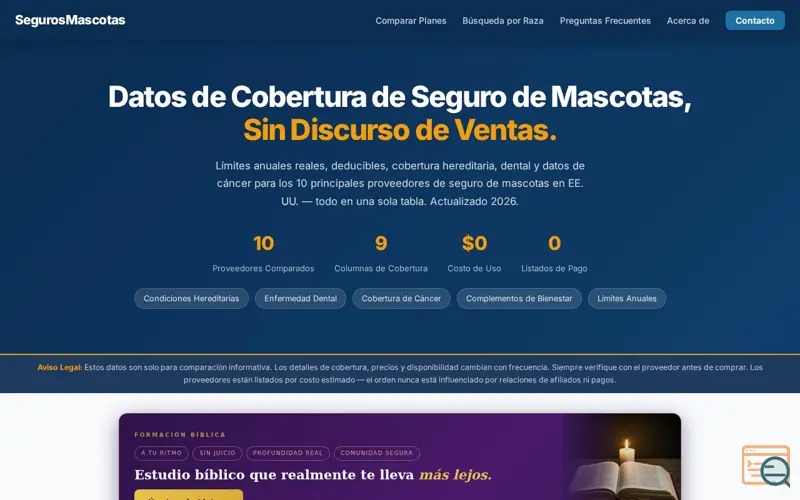 Screenshot of SegurosMascotas