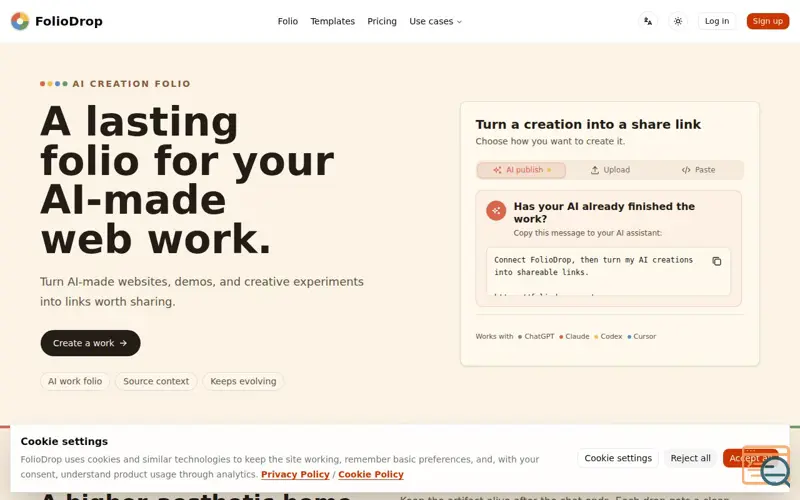 Screenshot of FolioDrop