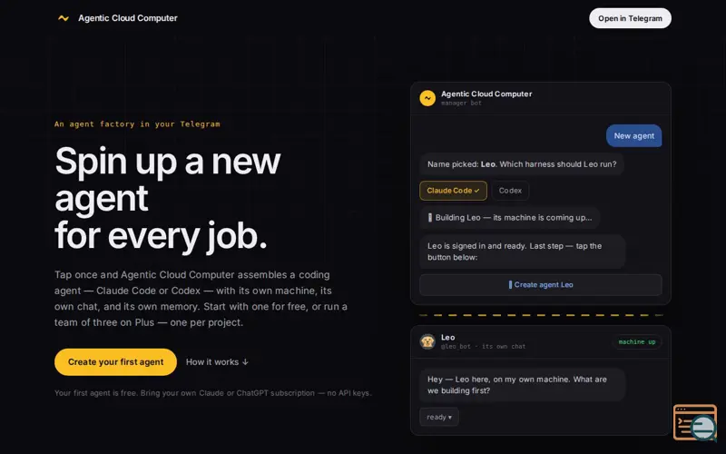 Screenshot of Agenticcloudcomputer