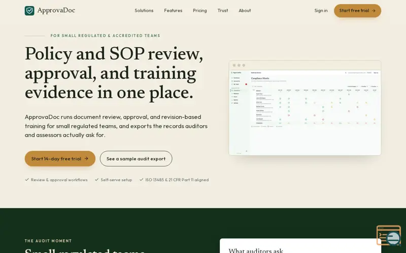 Screenshot of ApprovaDoc
