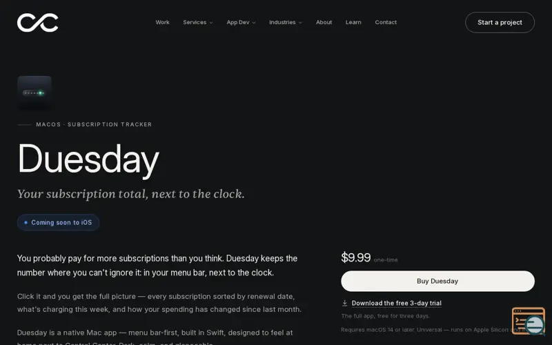 Screenshot of Duesday