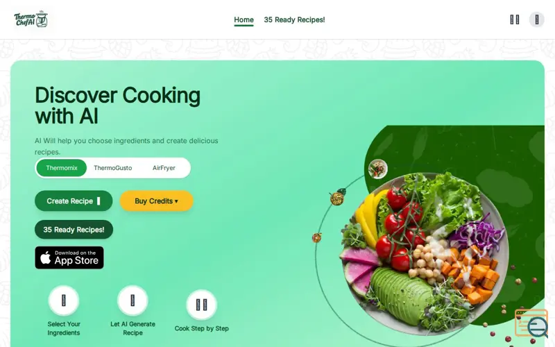Screenshot of ThermoChefAI - Cook with AI