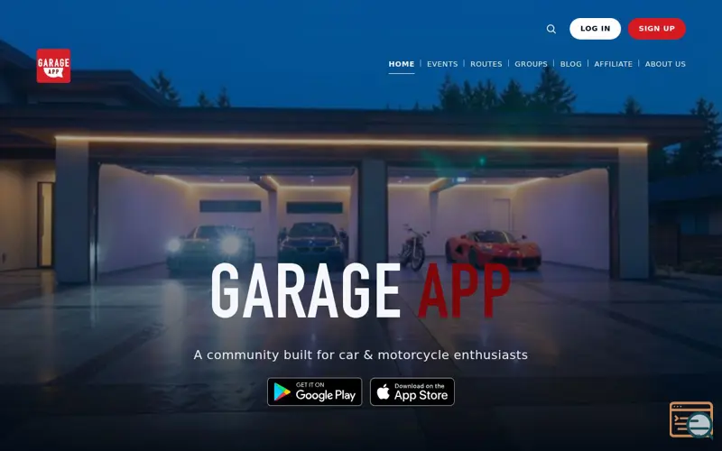 Screenshot of GarageApp