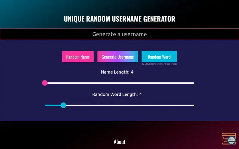 Screenshot of Unique Random Username Generator - URUG