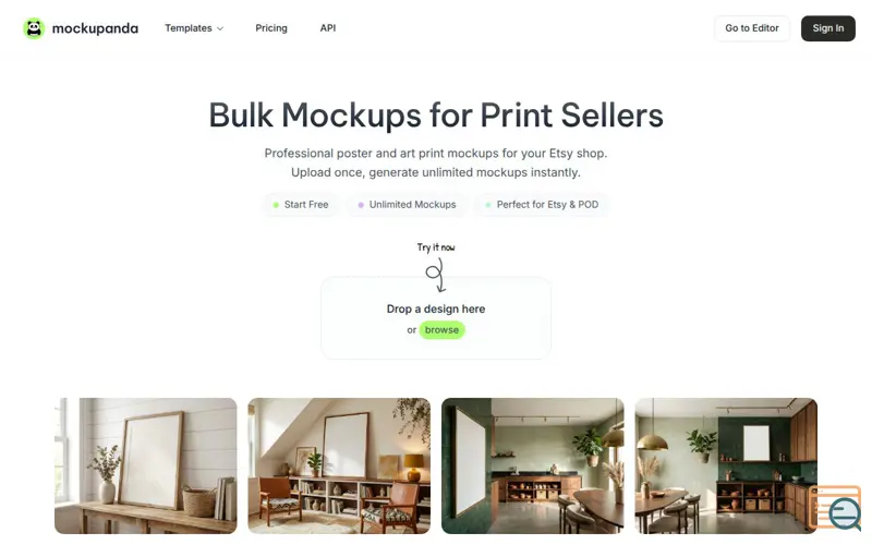 Screenshot of Mockupanda