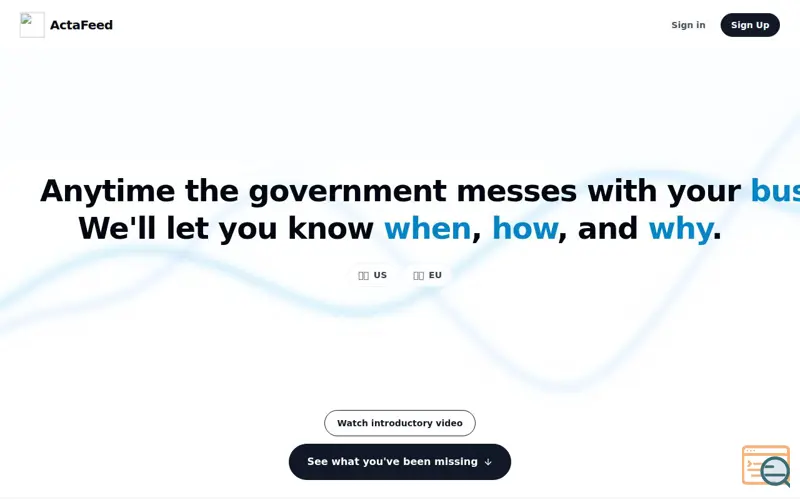Screenshot of ActaFeed