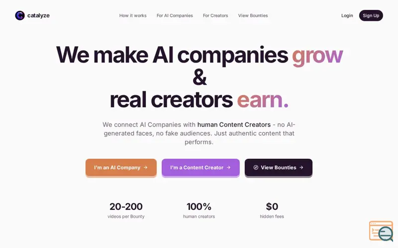 Screenshot of Catalyze - Monetize your Content